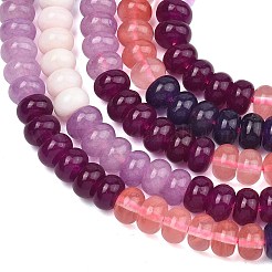 Gradient Color Cherry Quartz Glass and Dyed Natural White Jade Beads Strands&nbsp;G-NH0053-A14-01