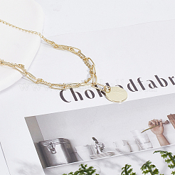 1Pc Brass Paperclip & Satellite Chains Double Layer Multi-strand Bracelet with Initial Letter A Charms for Women&nbsp;BJEW-AN0001-01