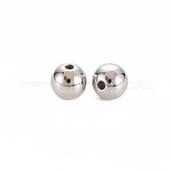 ABSプラスチックビーズ  ラウンド  プラチナメッキ  8x7.5mm  穴：1.8mm  約1700個/500g&nbsp;SACR-S276-01B-P