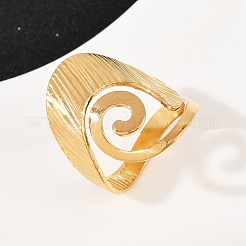 女性用304ステンレススチールカフオープンリング  ゴールドカラー  26mm  内径：19mm&nbsp;RJEW-H255-01G-05