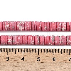 染色合成インペリアルジャスパービーズ連売り  艶消し  ディスクビーズ  ヒシビーズ  ライトコーラル  6x1.5mm  穴：1mm  約249~252個/連  15.28~15.55''（38.8~39.5センチメートル）&nbsp;G-A272-C06-04
