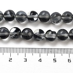 透明ガラスビーズ  ラウンド  暗闇で光るビーズ  ブラック  8mm  穴：1mm  約45個/連  13.98''（35.5センチメートル）&nbsp;X-GLAA-B022-8mm-16