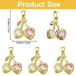 5Pcs Brass Micro Pave Cubic Zirconia Charms&nbsp;KK-SZ0003-05