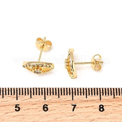 Eye Brass Micro Pave Clear Cubic Zirconia Stud Earrings&nbsp;EJEW-A135-01G