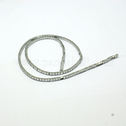 非磁性合成ヘマタイトビーズ連売り  キューブ  銀メッキ  2mm&nbsp;G-E098-2mm-5