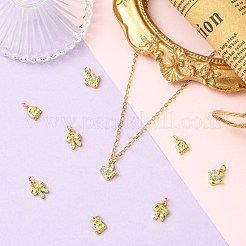 9Pcs 3 Style Brass Micro Pave Clear Cubic Zirconia Pendants&nbsp;KK-CJ0002-81