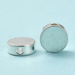真鍮ビーズ  フラットラウンド  銀色のメッキ  8x3mm  穴：1.8mm&nbsp;PJ-TAC0001-30B-S