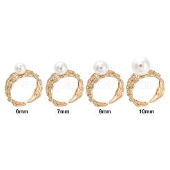 Rack Plating Heart Brass Micro Pave Cubic Zirconia Open Cuff Ring Settings&nbsp;KK-Z071-26KCG