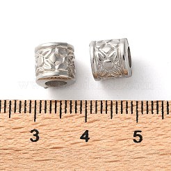 CCBプラスチックヨーロッパビーズ  大穴ビーズ  花を持つ列  プラチナ  7.5x8mm  穴：4mm&nbsp;CCB-L015-05P