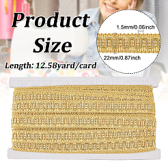 エスニック風刺繍ポリエステルリボン  服飾材料  花柄  ゴールド  7/8インチ（22mm）  約12.58ヤード（11.5m）/カード&nbsp;OCOR-WH0067-58