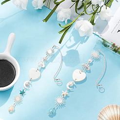 4Pcs Synthetic Turquoise Starfish Turtle Beads Hanging Suncatchers&nbsp;HJEW-CN0001-39