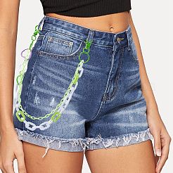 Alloy Heart Double Layered Chain Belts for Pants&nbsp;AJEW-WH20070-009