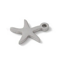 304ステンレスペンダント  ヒトデのチャーム  ステンレス鋼色  9.5x8x1mm  穴：1.2mm&nbsp;STAS-E501-06P