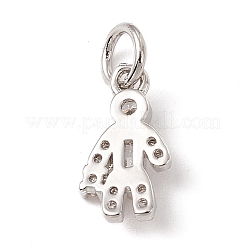 Brass Micro Pave Cubic Zirconia Charms&nbsp;ZIRC-F132-08P