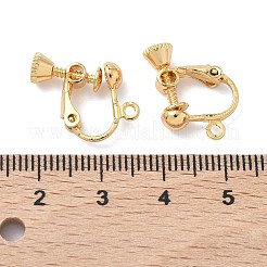 Shegrace 真鍮製スクリュークリップ式イヤリング金具  カン付き  カドミウムフリー＆ニッケルフリー＆鉛フリー  長持ちメッキ  18KGP本金メッキ  13.5x18x5mm  穴：1.6mm&nbsp;XGR0065G-54G