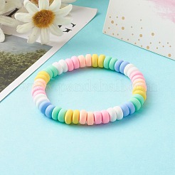 Handmade Polymer Clay Beads Stretch Bracelets for Kids&nbsp;BJEW-JB06487-01
