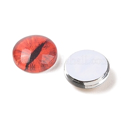 Half Round/Dome Dragon Eye Printed Glass Cabochons&nbsp;GGLA-A002-12mm-AB