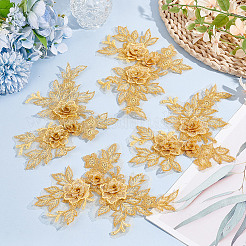 ポリエステル刺繍アップリケを縫い付ける  ウェディングドレス用の布パッチを縫う  チョンサム  花  155x195x9mm&nbsp;PATC-WH0008-102A