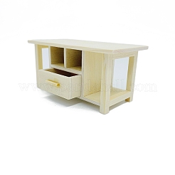 ドールハウス 木製キャビネット おもちゃ  マイクロランドスケープドールハウスアクセサリー  小道具の装飾のふりをする  湯通しアーモンド  100x48x50mm&nbsp;PW-WG2D890-01