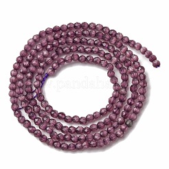 キャッツアイビーズ連売り  ラウンド  多面カット  オールドローズ  2mm  穴：0.5mm  約174~196個/連  14.17~14.57インチ（36~37cm）&nbsp;CE-I005-A54