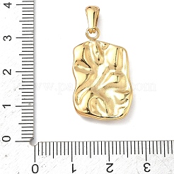 テクスチャ加工された304ステンレススチールペンダント  長方形チャーム  ゴールドカラー  26.5x16.5x4mm  穴：7.5x3mm&nbsp;STAS-L309-13G