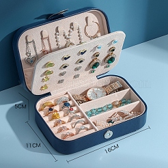 2 Layered Imitation Leather Jewelry Storage Boxes&nbsp;PW-WG07BD7-02