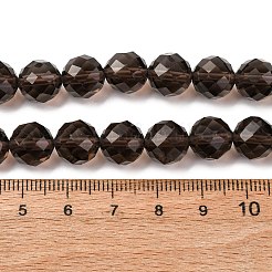 天然氷オブシディアンビーズ連売り  ラウンド  多面カット  10mm  穴：1.2mm  約39個/連  15.12''（38.4センチメートル）&nbsp;G-T140-C94-01