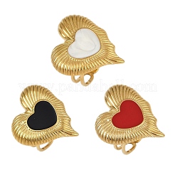 Heart 304 Stainless Steel Enamel Finger Rings for Women&nbsp;RJEW-G355-09G