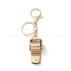 Shining Zinc Alloy Rhinestone Whistle Pendant Keychain&nbsp;LS-KEYC-O014-01G-02