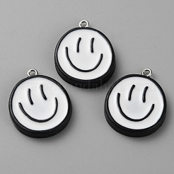 Opaque Resin Enamel Pendants&nbsp;RESI-WH0036-20G