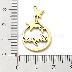 304ステンレスペンダント  天使の魅力という言葉を持つ蝶  ゴールドカラー  30x17x1.4mm  穴：1.2mm&nbsp;LS-STAS-D036-15G