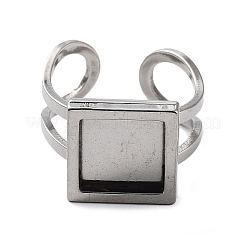Non-Tarnish 304 Stainless Steel Cuff Pad Ring Settings&nbsp;STAS-M333-05P