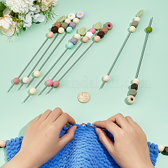 10Pcs 10 Styles Silicone Bead with Stainless Steel Knitting Needles&nbsp;AJEW-PH01709