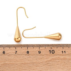 304ステンレススチールダングルイヤリング  ティアドロップ  ゴールドカラー  34x7mm&nbsp;EJEW-NH0004-01G
