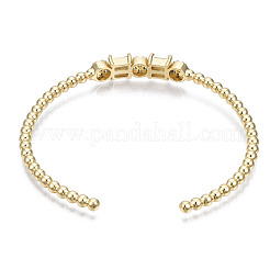 Sparkle Cubic Zirconia Ball Beaded Cuff Bangle for Her&nbsp;BJEW-N012-002-NF