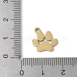 304ステンレスペンダント  連続猫爪チャーム  足跡  12.5x12.5x1.5mm  穴：1.6mm&nbsp;LS-STAS-E501-01G-01