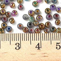 電気メッキガラスビーズ  ラウンド  黄金メッキ  ミックスカラー  3x2mm  穴：0.9mm  500個/セット&nbsp;GLAA-Q120-02B