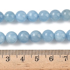 天然石アクアマリンビーズ連売り  ラウンド  8~9mm  穴：1mm  約45個/連  15.16''（38.5センチメートル）&nbsp;G-D327-C03-8mm