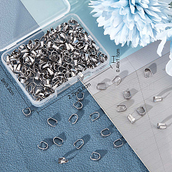 304ステンレススチールスナップオンベイル  ステンレス鋼色  7x6.5x3mm  480pc&nbsp;FIND-CN0001-76B