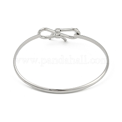 Adjustable Bowknot Brass Torque Bangles for Women&nbsp;BJEW-Z074-01P