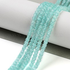 キャッツアイビーズ連売り  多面カット  ロンデル  ミディアムターコイズ  3x2.5mm  穴：0.6mm  約153個/連  14.17''（36センチメートル）&nbsp;CE-G009-01L