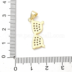 Brass Micro Pave Cubic Zirconia Pendants&nbsp;KK-P345-60G-02