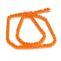 電気メッキガラスビーズセット  パール光沢メッキ  多面カット  スター  ダークオレンジ  3x4x4mm  穴：1mm  約98個/連  12.60''（32センチメートル）&nbsp;GLAA-Q105-02P