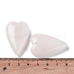 天然石ローズクォーツペンダント  ラブハートチャーム  38.5~39.5x25~25.5x9mm  穴：1.8mm&nbsp;G-D087-02A
