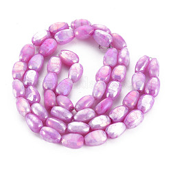 Opaque Baking Paint Crackle Glass Beads Strands&nbsp;EGLA-S174-21B