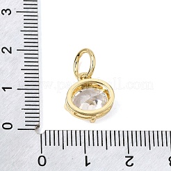 Brass Pave Cubic Zirconia Charms&nbsp;KK-CBA960E-09B-G