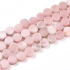 天然石ピンクオパールビーズ連売り  フラットラウンド  5.5~6.5x2.5~3mm  穴：0.7mm  約62~68個/連  14.96~15.16インチ（38~38.5cm）&nbsp;G-N346-06A-06