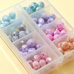 104Pcs 8 Colors Opaque Baking Paint Glass Beads Strands&nbsp;EGLA-FS0001-27