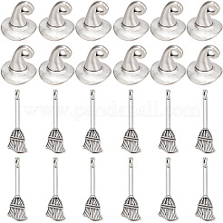 160Pcs 2 Styles Witch Theme Tibetan Style Alloy Pendants&nbsp;TIBEP-SC0003-67