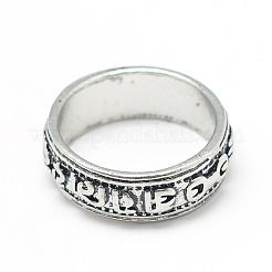 合金指輪  ワイドバンドリング  分厚いリング  サイズ8  アンティークシルバー  18mm&nbsp;RJEW-S038-091-18mm